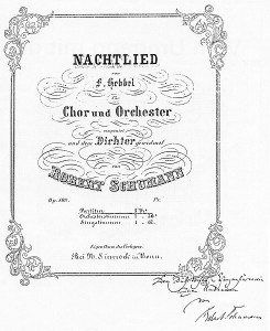 1850 - Nachtlied-Autograph mit Schumann-Widmung