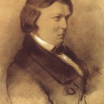 Schumann, Schumann Kolorierte, mit Kreide weiss gehöhte Zeichnung ausdem Oktober 1853 von Laurens (in Düsseldorf entstanden).
