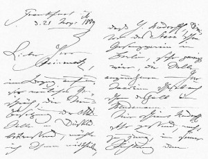 1889 - Brief Clara Schumanns Seite 1 und 2