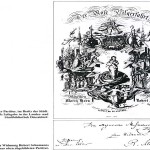 1852 - Schumanns Widmung zu "Der Rose Pilgerfahrt" Titelseite der Originalpartitur mit Widmung Robert Schumanns an den Musikverein, im Besitz des Musikvereins, als Leihgabe im Heinrich-Heine-Institut Düsseldorf zu sehen. Das Titelblatt dieser Partitur schuf der Düsseldorfer Maler Theodor Mintrop (1814-1870), der dem Musikverein verbunden war, im Jahre 1852.
