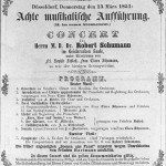 1851 - Konzertplakat eines Konzertes mit Robert und Clara Schumann