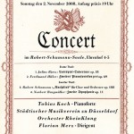 Plakat zum Konzert am 2.11.2008 in der Optik der Plakate zur Zeit Robert Schumanns