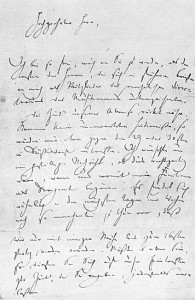 Brief Robert Schumanns über die Düsseldorfer Anfänge. Seite 1