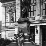 Das Mendelssohn-Denkmal in Leipzig an seinem ursprünglichen Standort vor der Zerstörung.