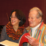 Sir Neville Marriner mit Chordirektorin Marieddy Rossetto, September 2014 in der Tonhalle Düsseldorf
