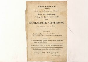 Programmzettel zu Mendelssohns erstem Konzert in Düsseldorf am 22. November 1833