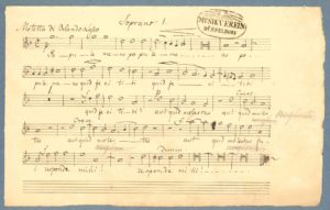 Felix Mendelssohn Bartholdy: Abschrift der Sopran-Stimme der Motette "Popule meus" von Orlando die Lasso.