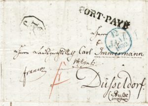 Umschlag eines Briefes von Mendelssohn an Immermann, 11. Januar 1832 aus Paris