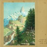 Felix Mendelssohn Bartholdy zugeschrieben: aquarellierte Zeichnung eines Gletschers in Chamonix, o. Jahr