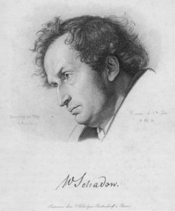 Wilhelm Schadow. Portrait von Joseph von Keller, Kupferstich 1834