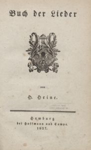 Titelseite von Heinrich Heines "Buch der Lieder" von 1827