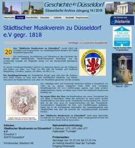 Darstellung des Archivs des Musikvereins im Verbundflyer der Düsseldorfer Archive.