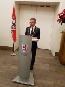 Festakt 200 Jahre Musikverein: Oberbürgermeister Thomas Geisel bei seiner wertschätzenden Rede zum Jubiläum