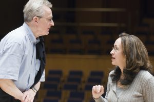 Bernhard Klee und Marieddy Rossetto bei der Probe zu den "Faust-Szenen" © Tonhalle Düsseldorf / Susanne Diesner Fotografie