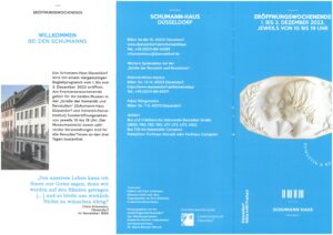 Eröffnung Schumann Haus: Die Titelseite des Programmheftes zum Eröffnungswochenede