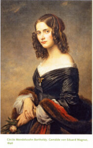 Cécile Charlotte Sophie Mendelssohn Bartholdy (geborene Jeanrenaud, * 10. Oktober 1817 in Lyon;  25. September 1853 in Frankfurt am Main) war die Ehefrau von Felix Mendelssohn Bartholdy